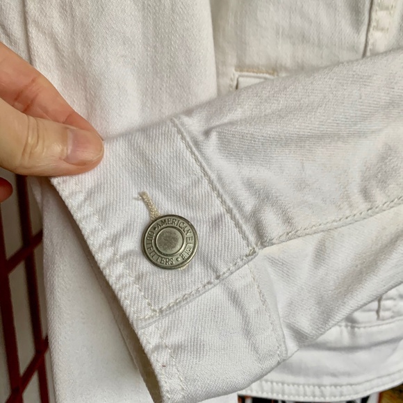 American Eagle White Jean Waist Jacket - Picture 4 of 8